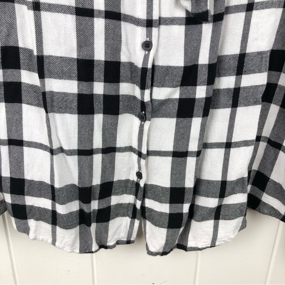 Banana Republic Womens Soft Flannel Button Up Shirt with Front Tie X-Large - Picture 7 of 11